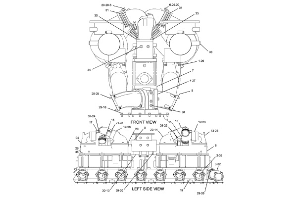 CATERPILLAR LINES GP-TURBOCHARGER AIR –AFTERCOOLER
