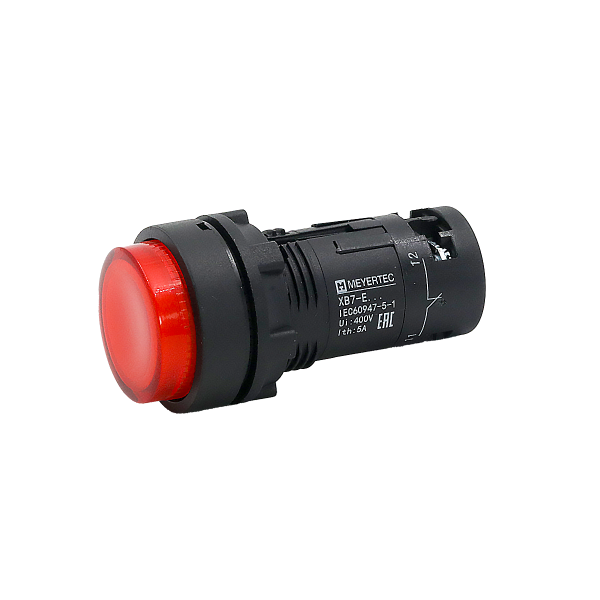 Кнопка красная выступающая с подсветкой, 1NС, 220V AC, IP54, пластик MTB7-EW34626