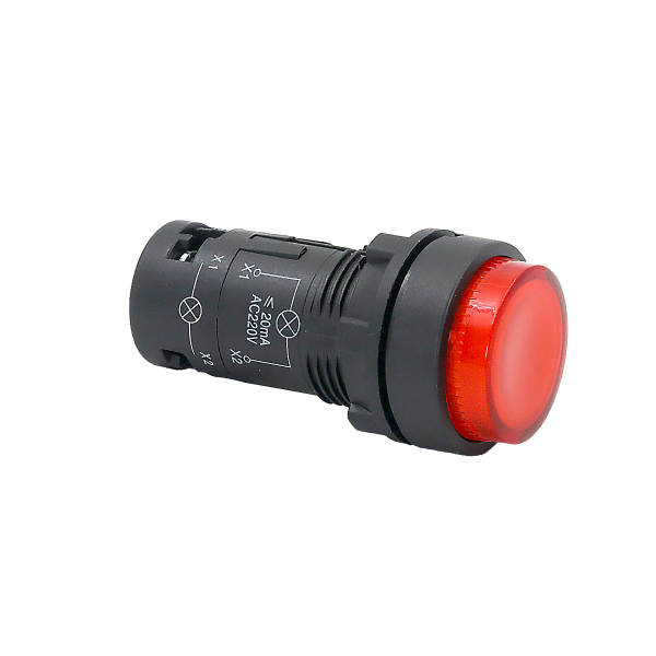 Кнопка красная выступающая с подсветкой, 1NС, 220V AC, IP54, пластик MTB7-EW34626