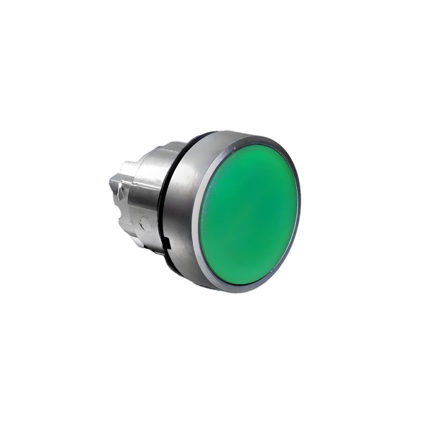 Головка кнопки, плоская, зеленая, IP65, металл MTB4-BA3C