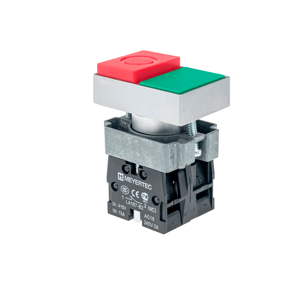 Кнопка двойная 1NO+1NC, выступающий толкатель MTB2-BLZ1584