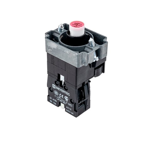 Основание с подсветкой 1NC красный 220V, металл MTB2-BW634