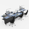 Диспетчерский стол с электрорегулировкой столешниц для трех операторов TS-RDM-PG71-KBT
