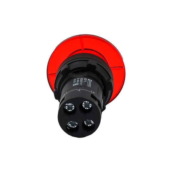 Кнопка грибовидная красная с подсветкой, Ø40 мм, 1NC, 24V AC/DC, IP54, пластик MTB7-EW44621