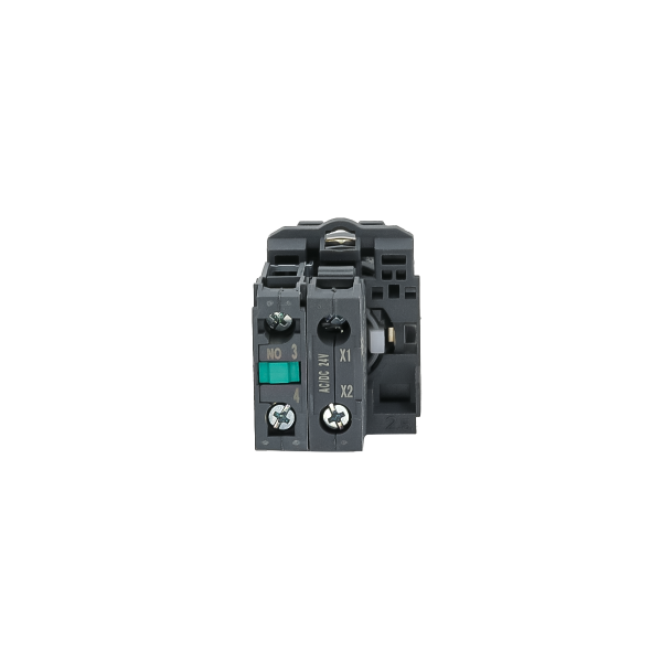 Переключатель  на 2 положения с фиксацией и подсветкой,  зеленый, 1NO, 24V AC/DC, IP65, пластик MTB5-AK23711