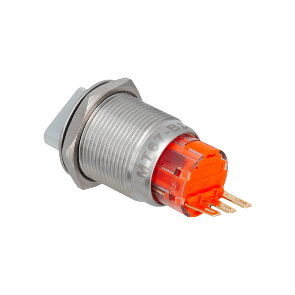 Переключатель в 2 положения с фиксацией, короткая ручка, 1NO+1NC, IP67, нержавеющая сталь MT67-BD211