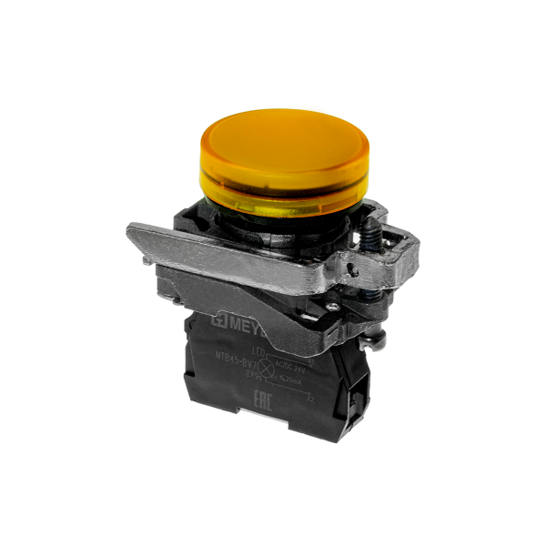 Лампа сигнальная желтая, 24V AС/DC, IP65, металл MTB4-BV751