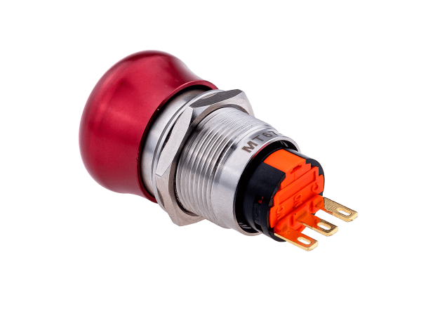 Кнопка грибовидная, возврат поворотом, 1NO+1NC, IP67 MT67-M11