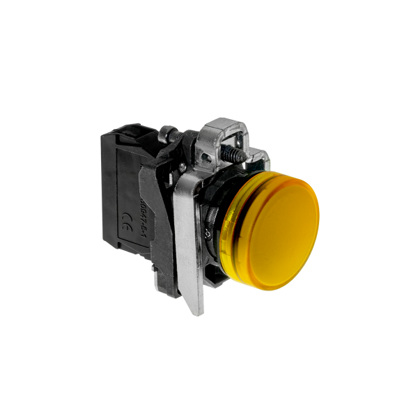 Лампа сигнальная желтая, 220V AС/DC, IP65, металл MTB4-BV753