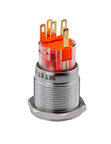 Кнопка с подсветкой белая, с возвратом, 24В AC/DC, IP67 MT67-R24W11