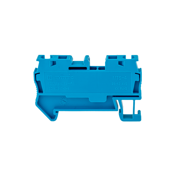 Клемма пружинная проходная, 4 мм², синяя MTS-4BL