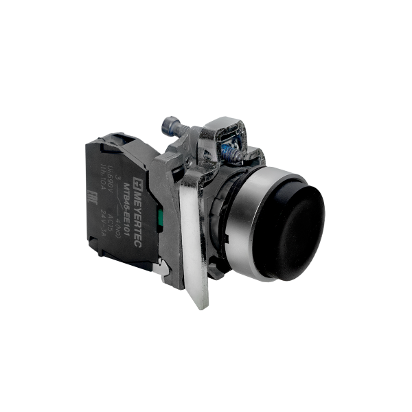 Кнопка выступающая черная, 1NO, IP65, металл MTB4-BL21