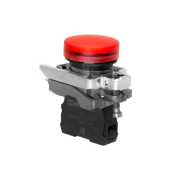 Лампа сигнальная красная, 24V AС/DC, IP65, металл MTB4-BV741