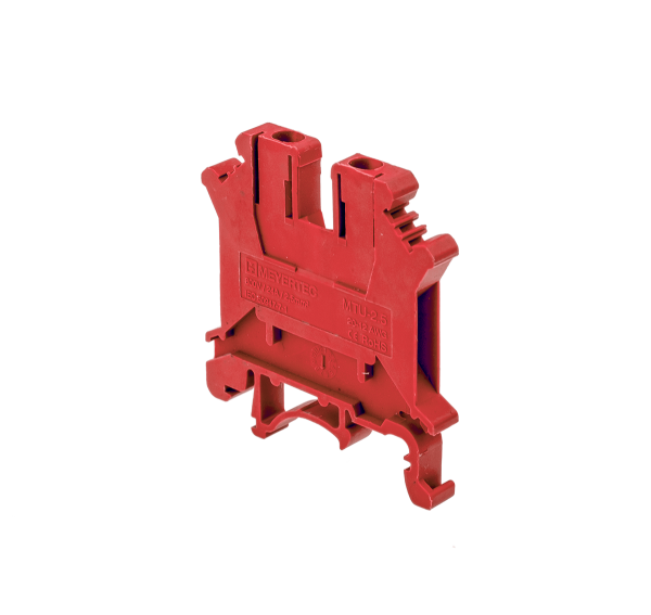 Клемма винтовая проходная, 2.5 мм², красная MTU-2.5RD